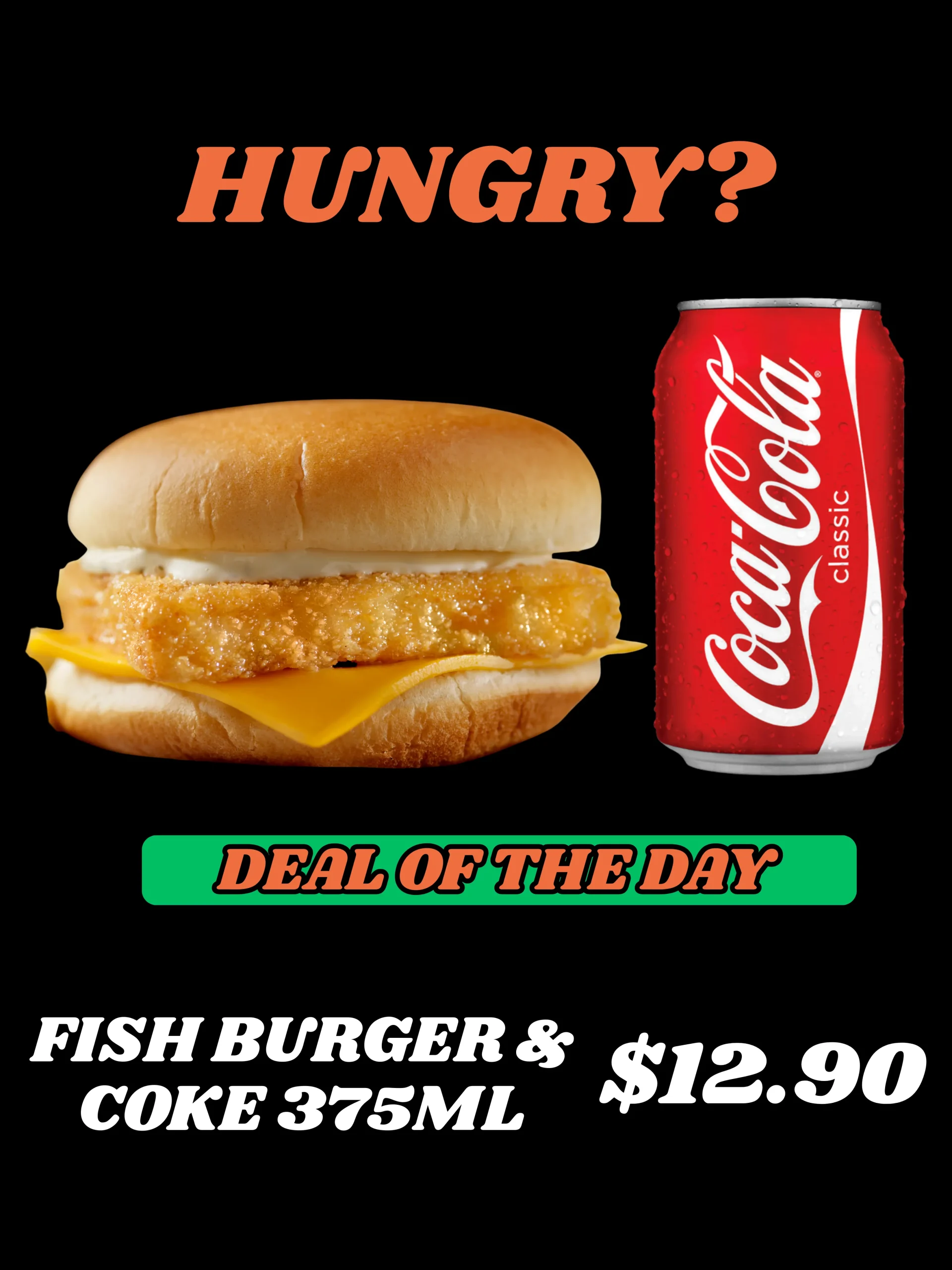 Fish Burger & Coke 375ML