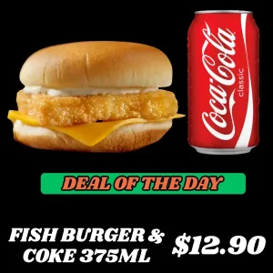 Fish Burger & Coke 375ML